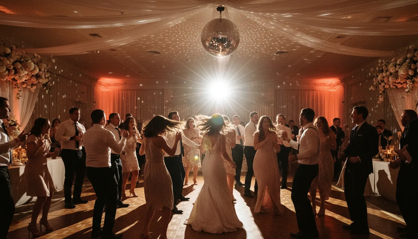 Dance floor moments with disco ball